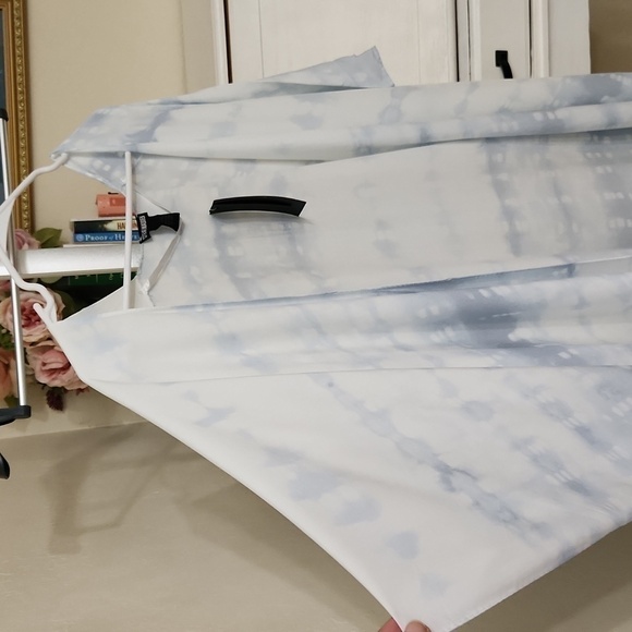 Steve Madden Cover Up Kimono Dusty Blue tie Die Lagenlook Coastal Vacation - Picture 2 of 7